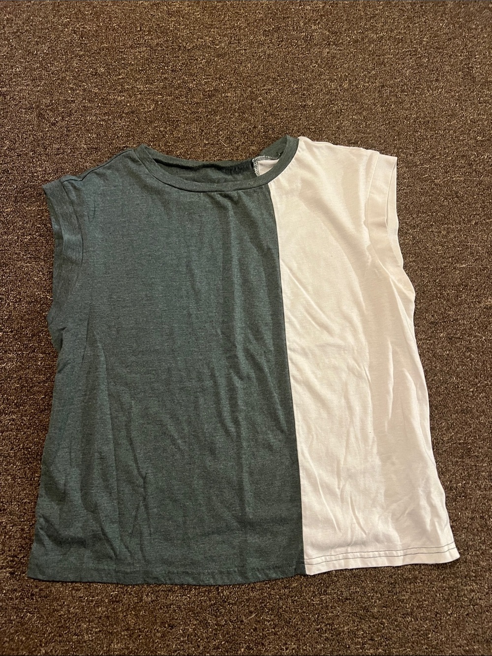 Kids Colorblock Tee - Green & White